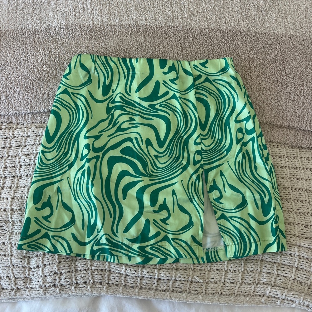 Princess Polly Green Pencil Mini Skirt with Slit